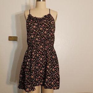 Rayon Floral Racerback Ruffle Front Dress